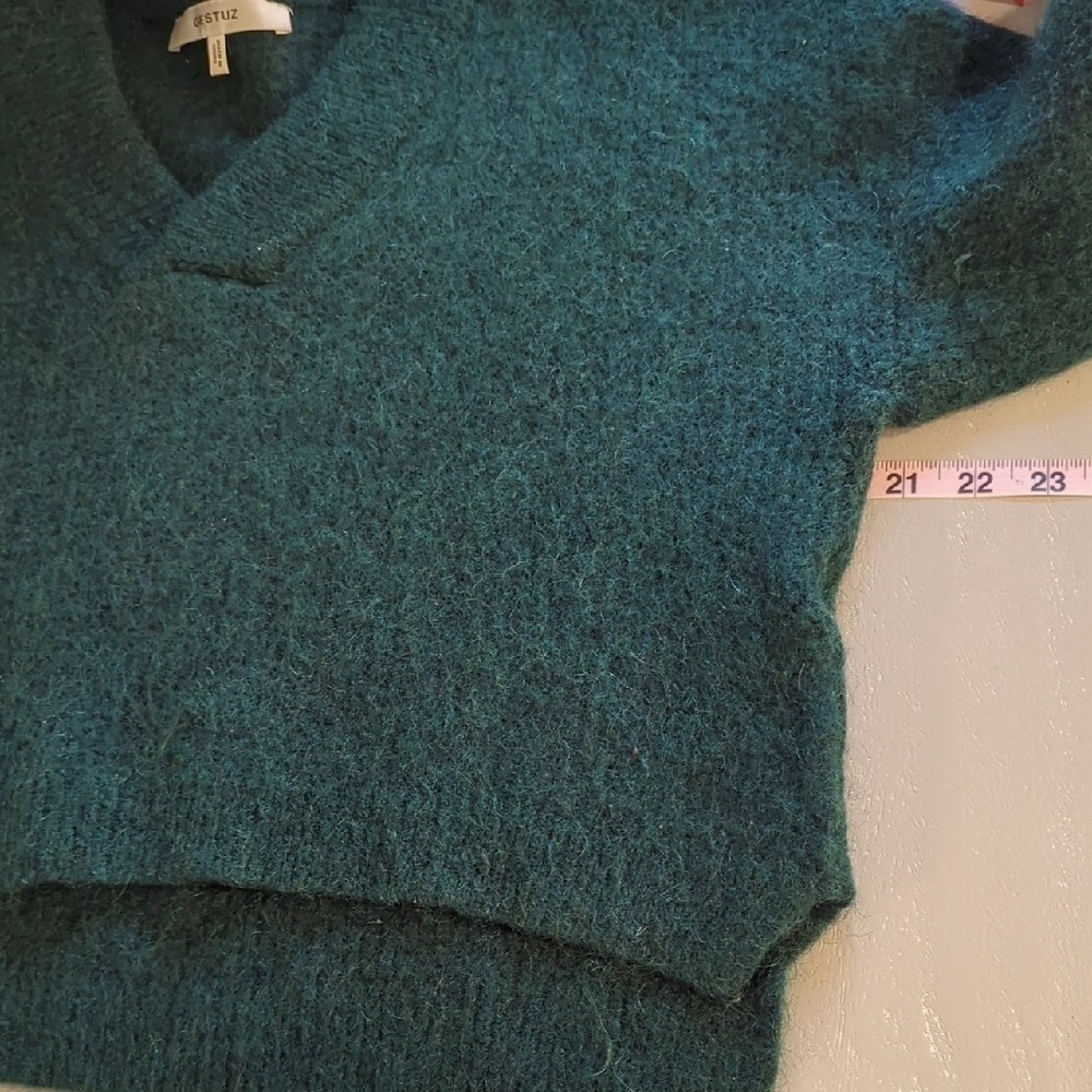 Mohair‎ Sweater Gestuz Brenda GZ V-Neck Pullover Green size Small image 7